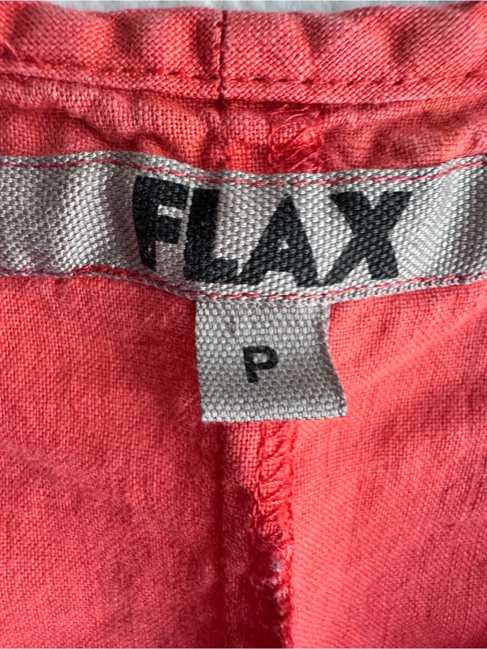 Flax Coral V-Neck Linen Tank Top - Picture 2 of 8